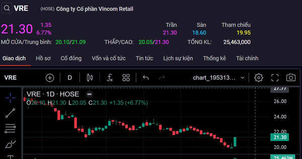Cổ phiếu VRE 'tím lịm', vốn hóa tăng hơn 1.700 tỷ đồng