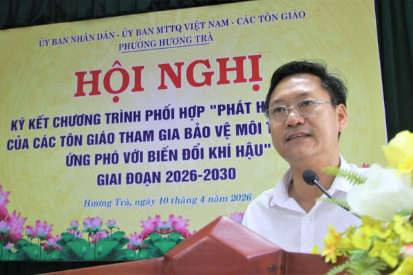 Đà Nẵng: MTTQ phường Hương Trà ký kết chương trình phát huy vai trò tôn giáo bảo vệ môi trường