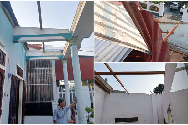 Quảng Trị: Lốc xoáy khiến nhiều công trình hư hỏng