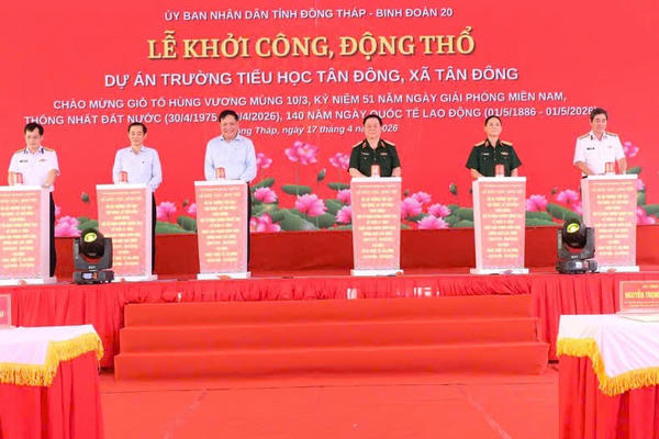 Đồng Tháp khởi công Trường tiểu học Tân Đông trị giá 49 tỉ đồng