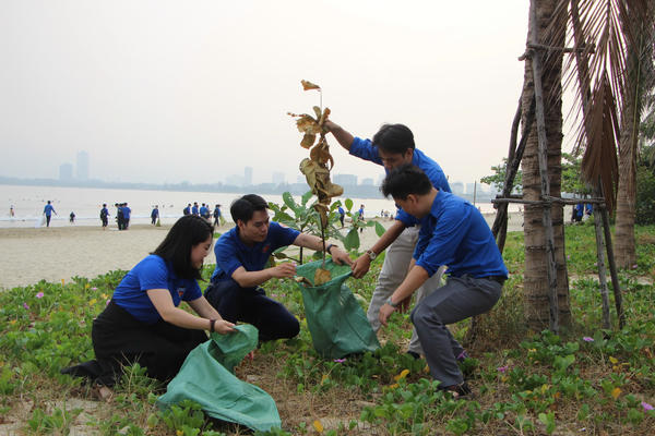 Hơn 600 tình nguyện viên dọn vệ sinh, làm đẹp vịnh Đà Nẵng