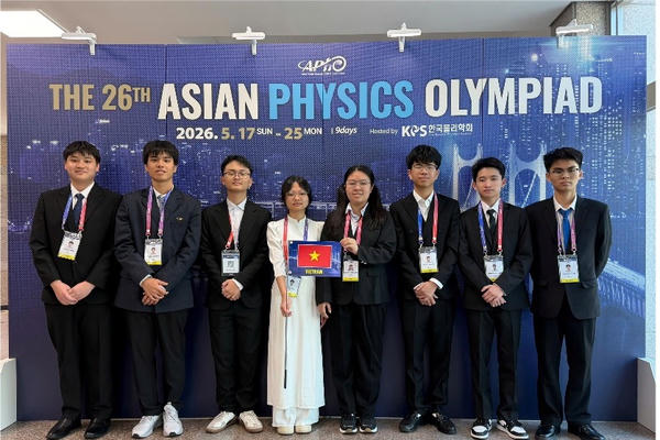 Việt Nam lọt top 8 tại Olympic Vật lý châu Á 2026 với 8/8 học sinh đoạt huy chương