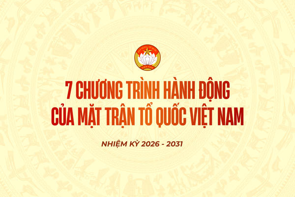 [Infographic] 7 chương trình hành động của Mặt trận Tổ quốc Việt Nam nhiệm kỳ 2026 - 2031