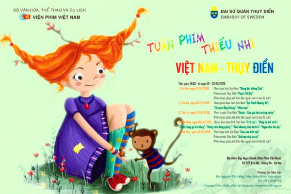 Tuần phim Thiếu nhi Việt Nam - Thụy Điển 2026: Bồi dưỡng tâm hồn trẻ thơ