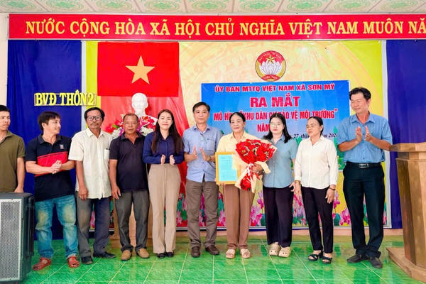 Ra mắt mô hình ‘Khu dân cư bảo vệ môi trường’ tại xã Sơn Mỹ