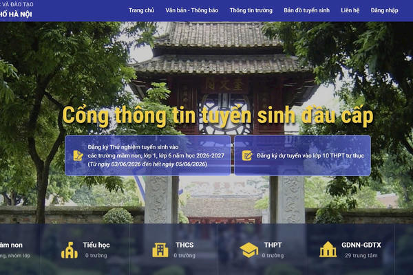 Hà Nội thử nghiệm tuyển sinh đầu cấp trực tuyến tích hợp bản đồ GIS