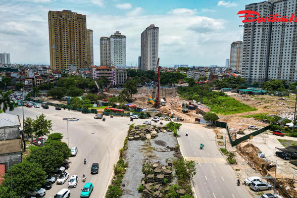 Công trường nút giao Phạm Tu - đường 70 tăng tốc thi công sau khi được bàn giao mặt bằng