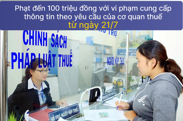 Infographic: Phạt đến 100 triệu đồng với vi phạm cung cấp thông tin theo yêu cầu của cơ quan thuế