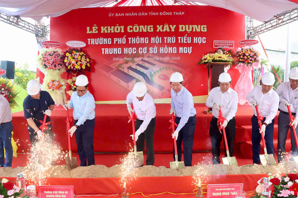Đồng Tháp khởi công thêm 2 trường phổ thông nội trú vùng biên