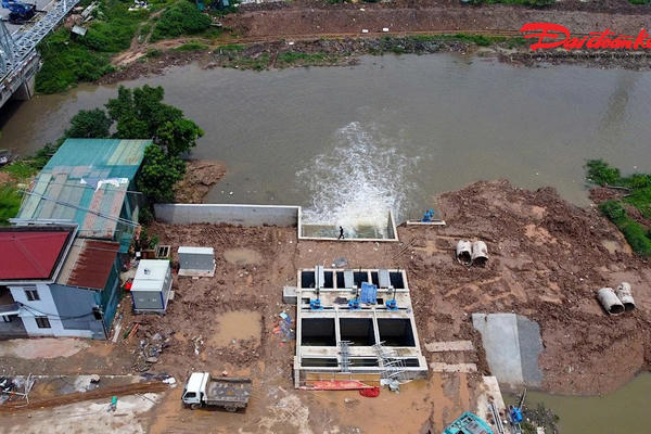 Ba trạm bơm dọc Đại lộ Thăng Long sắp "hợp lực", tăng tốc tiêu úng phía Tây Hà Nội
