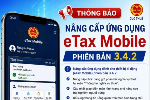 Ứng dụng eTax Mobile được nâng cấp