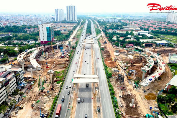 Toàn cảnh nút giao 2.400 tỷ đồng phía Tây Hà Nội: Hầm chui gần 1km, 4 cầu tuabin dần lộ diện