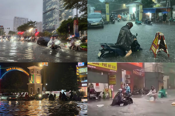 Hà Nội mưa lớn nhiều tuyến đường ngập úng cục bộ, 1 người bị sét đánh tử vong