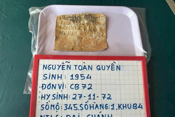 Đà Nẵng: Phát hiện di vật ghi tên liệt sĩ Nguyễn Toàn Quyền sau 54 năm