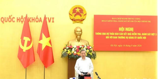Thông qua kết quả kiểm tra, giám sát đối với Ban Thường vụ Đảng ủy Quốc hội
