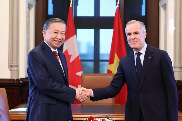 Thủ tướng Canada Mark Carney đón, hội đàm với Tổng Bí thư, Chủ tịch nước Tô Lâm