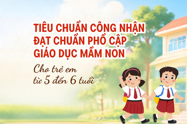 [Infographic] Tiêu chuẩn công nhận đạt chuẩn phổ cập giáo dục mầm non cho trẻ em từ 5-6 tuổi