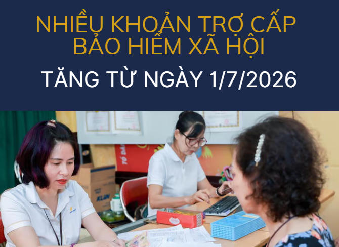 Infographic: Nhiều khoản trợ cấp Bảo hiểm xã hội tăng từ ngày 1/7