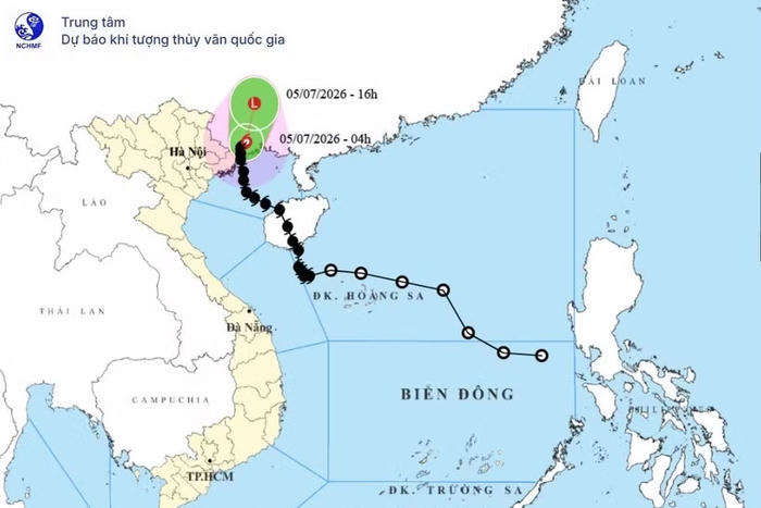 Bão số 1 di chuyển chậm, giảm cường độ và khả năng suy yếu trong ngày 5/7