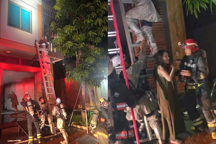 Hà Nội: Cháy nhà 6 tầng ở Phú Lương, cảnh sát cứu 2 người mắc kẹt