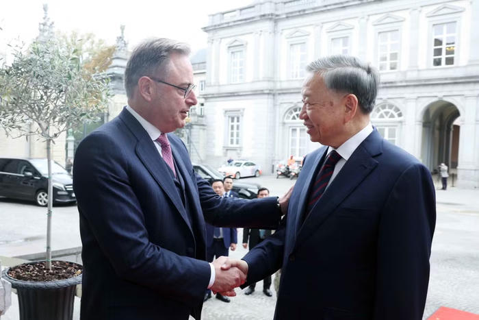 Thủ tướng Vương quốc Bỉ Bart De Wever chủ trì Lễ đón Tổng Bí thư, Chủ tịch nước Tô Lâm
