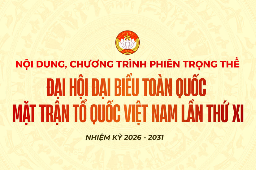 Nội dung chương trình phiên trọng thể Đại hội đại biểu toàn quốc MTTQ Việt Nam lần thứ XI, nhiệm kỳ 2026-2031