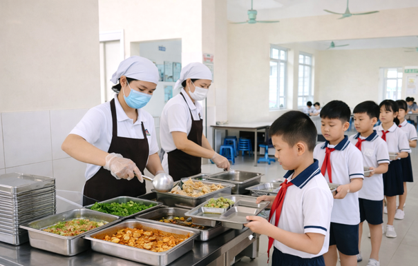 [SHORT] Tăng cường kiểm tra định kỳ và đột xuất bếp ăn trường học

