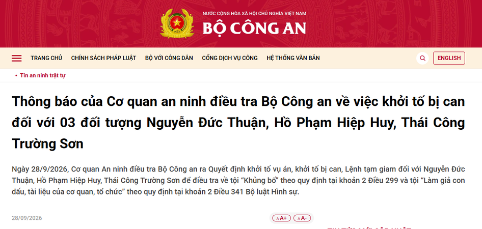 [SHORT] Bắt giữ 3 thành viên của tổ chức khủng bố Việt Tân

