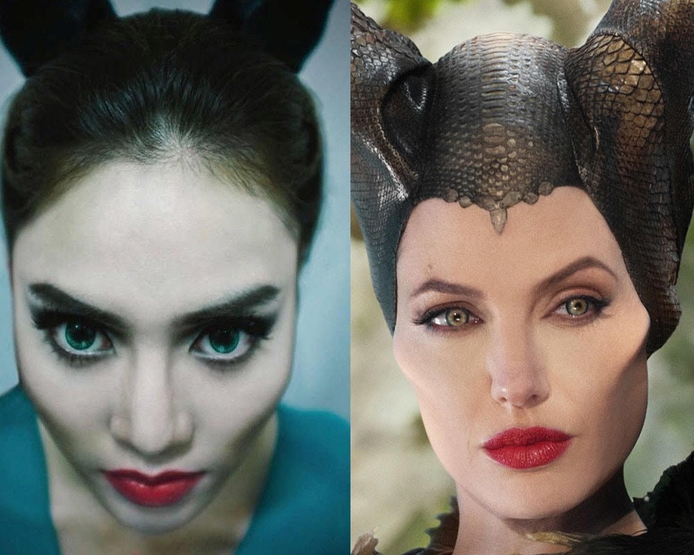 Từ một cô gái có phong cách thời trang đơn giản, Ninh Dương Lan Ngọc thay đổi táo bạo khi hóa trang thành "Tiên hắc ám" Maleficent.