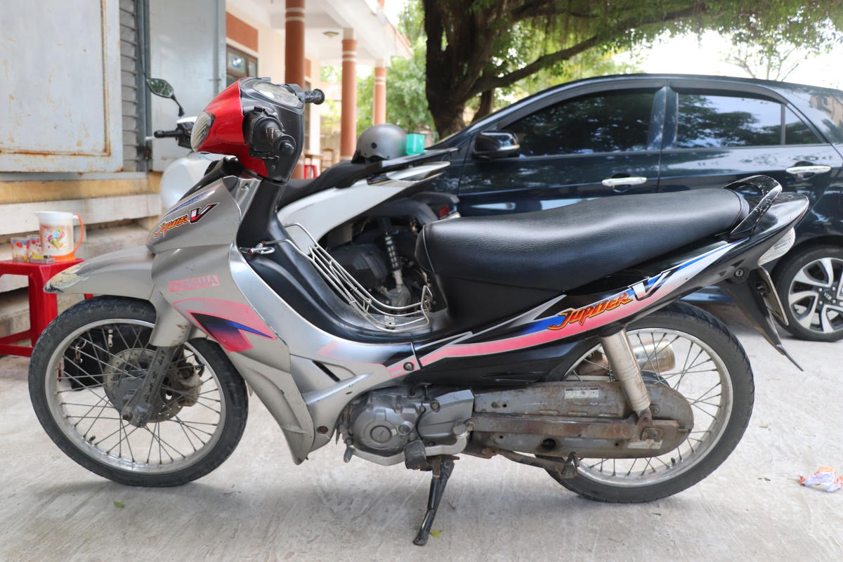 Chiếc xe máy nghi phạm Trần Sơn Bá dùng để gây án.