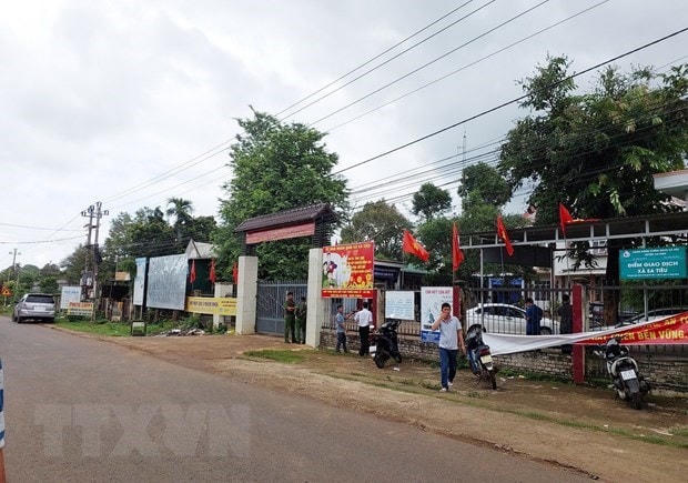 Trụ sở Ủy ban Nhân dân xã Ea Tiêu, huyện Cư Kuin. (Ảnh: Tuấn Anh/TTXVN).