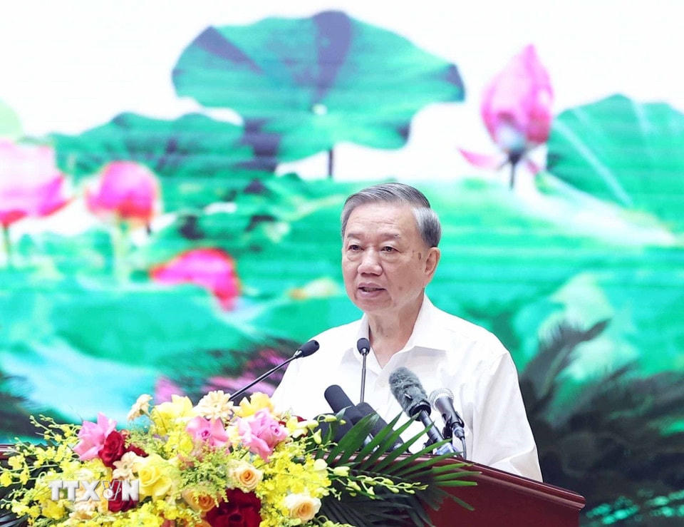 Tổng Bí thư Tô Lâm phát biểu. (Ảnh: Thống Nhất/TTXVN).