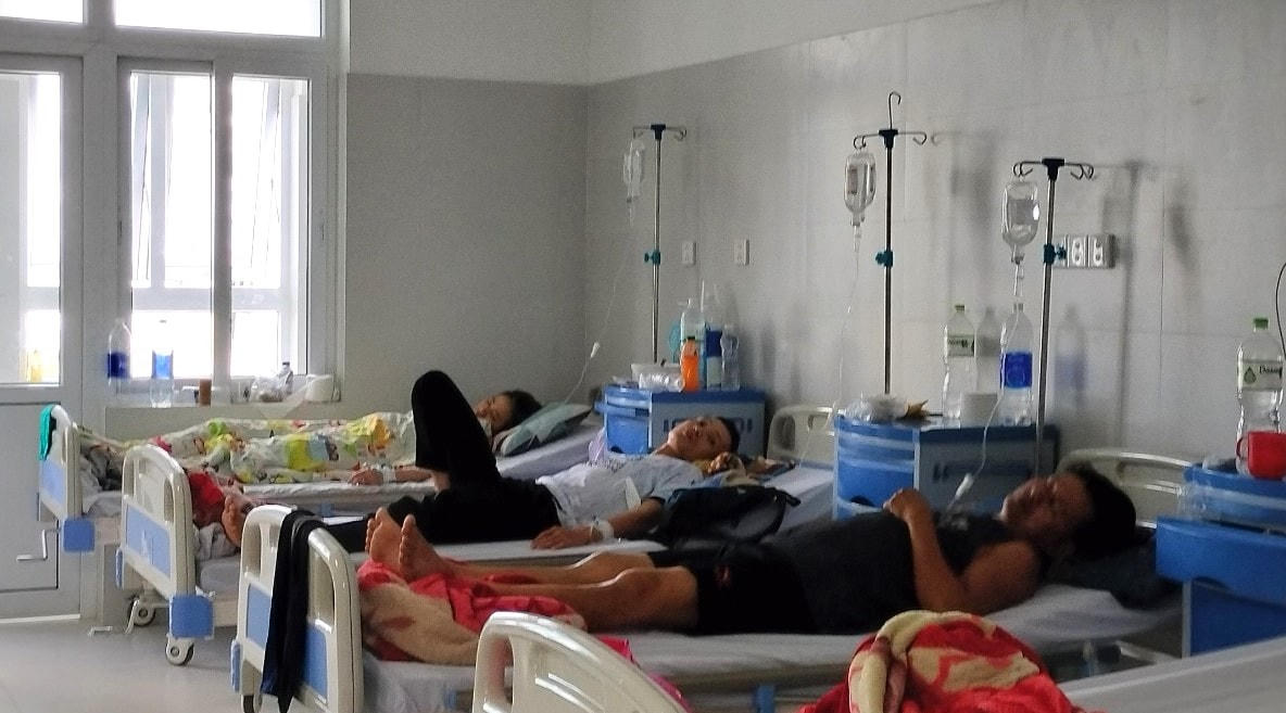 Bệnh nhân mắc SXH đang điều trị tại BVĐK Minh Thiện.