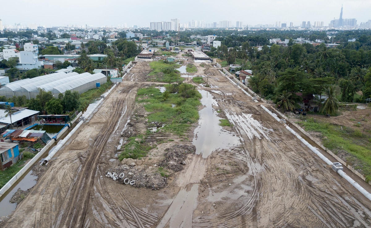 Một đoạn đường Vành đai 2 đi qua TP Thủ Đức.