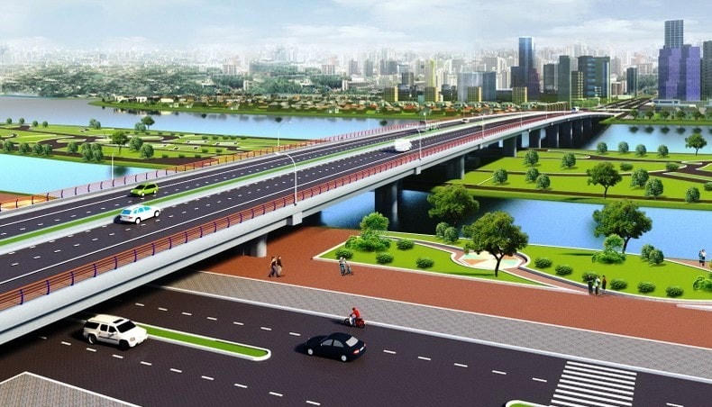 Phối cảnh cầu Thống Nhất khi hoàn thành.