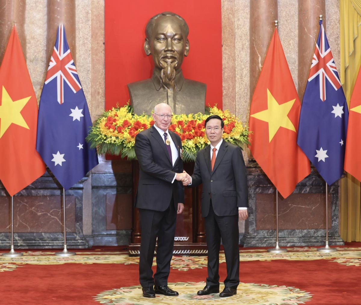 Chủ tịch nước Võ Văn Thưởng và Toàn quyền Australia David Hurley. Ảnh: Trọng Phú/VOV.