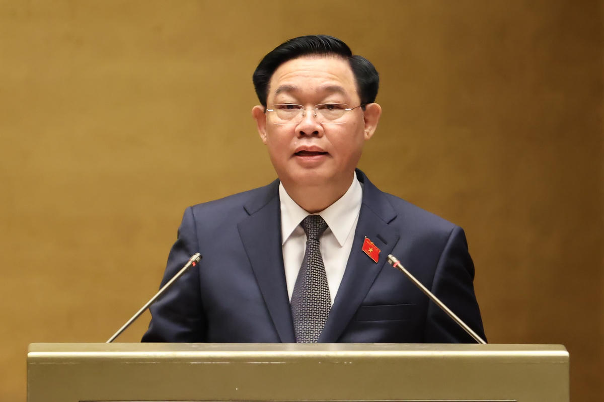 Chủ tịch Quốc hội Vương Đình Huệ phát biểu bế mạc kỳ họp.