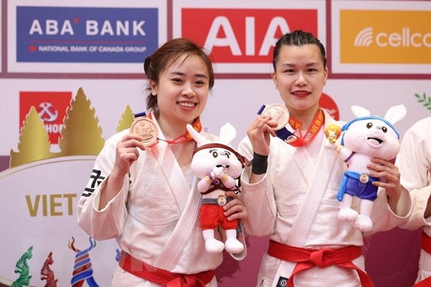 Việt Nam giành 3 huy chương Đồng môn Jujitsu trong ngày ra quân. Ảnh: Minh Quyết/TTXVN.