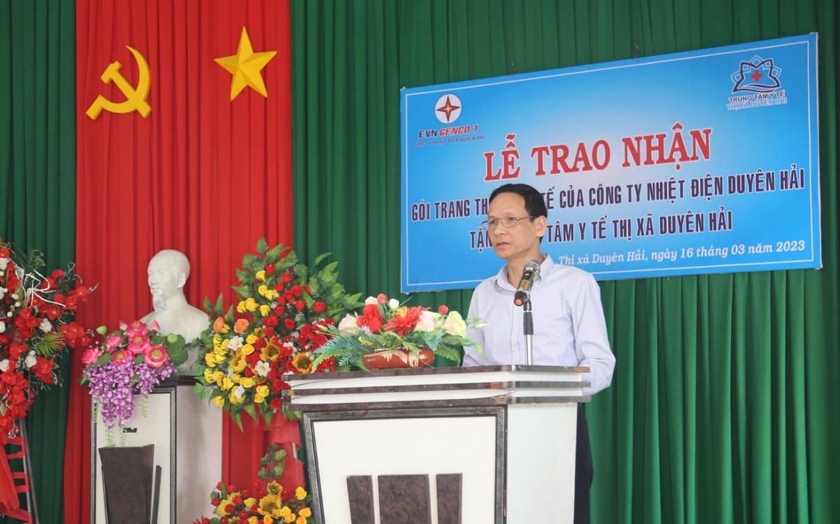 Ông Trần Doãn Thành - Chủ tịch Công đoàn Tổng công ty phát biểu tại buổi lễ.
