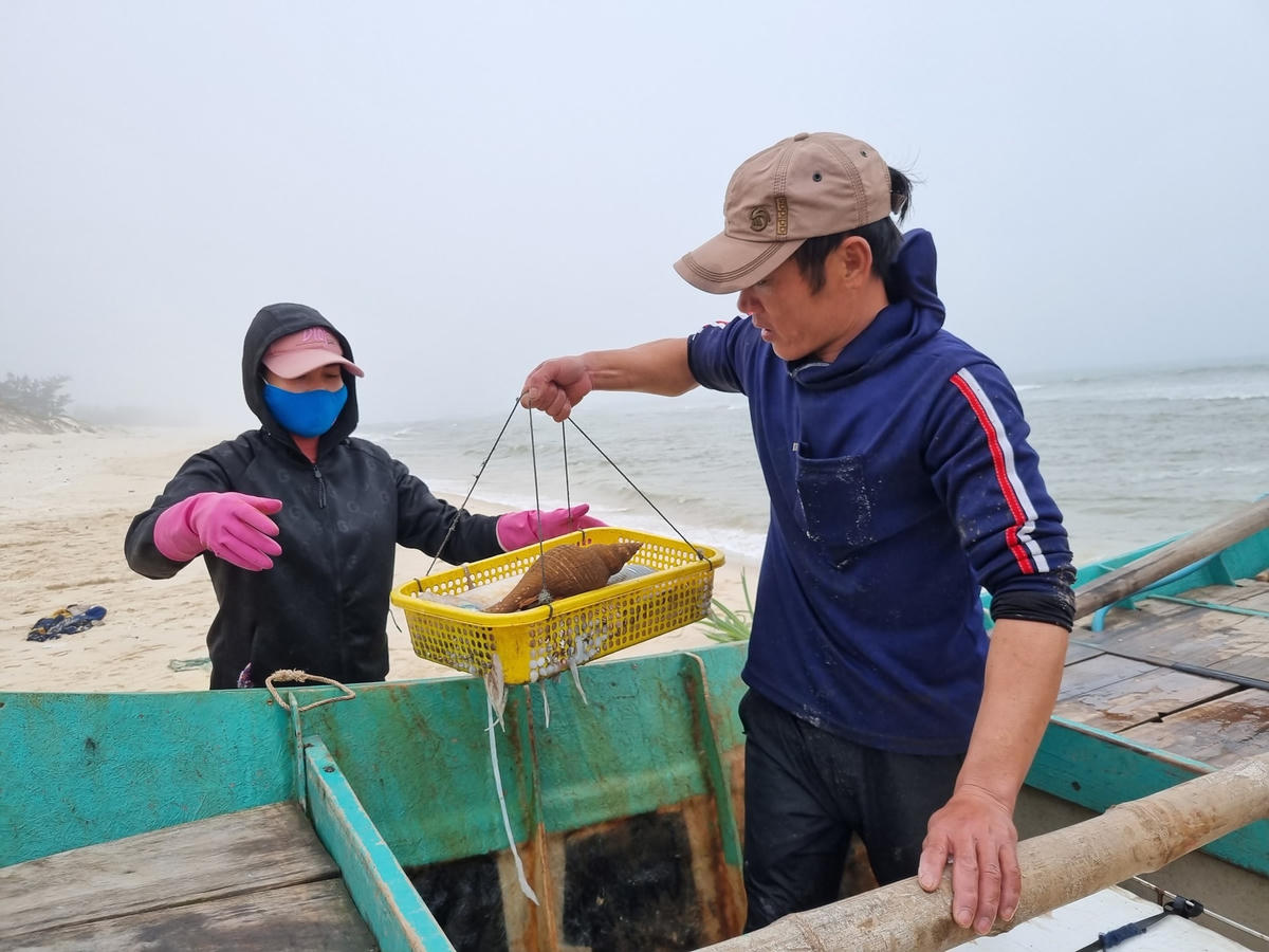 Những chuyến mở biển đầu năm của ngư dân Hà Tĩnh mang về nhiều lộc biển. Ảnh: Hạnh Nguyên - Tấn Thành.