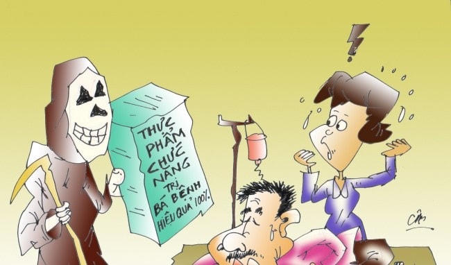 Quảng cáo rầm rộ không đúng sự thật về thực phẩm chức năng gây hại cho người tiêu dùng. Ảnh minh họa.