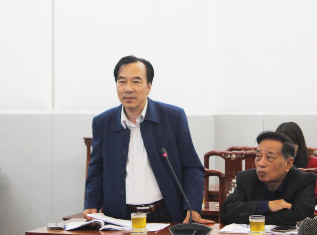 Ông Ngô Sách Thực, nguyên Phó Chủ tịch UBTƯ MTTQ Việt Nam phát biểu.