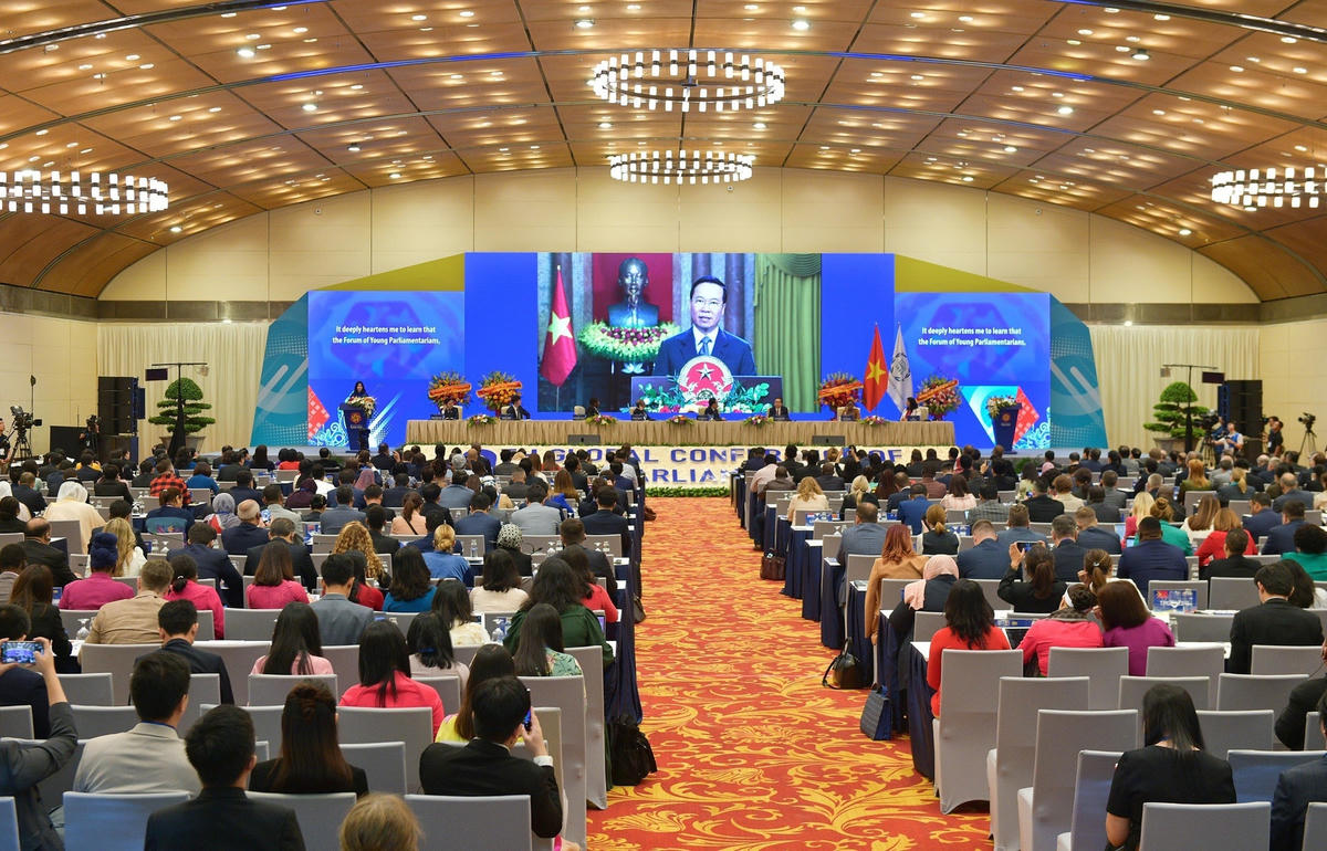 Chủ tịch nước Võ Văn Thưởng gửi thông điệp đến hội nghị (Ảnh:Quang Vinh)