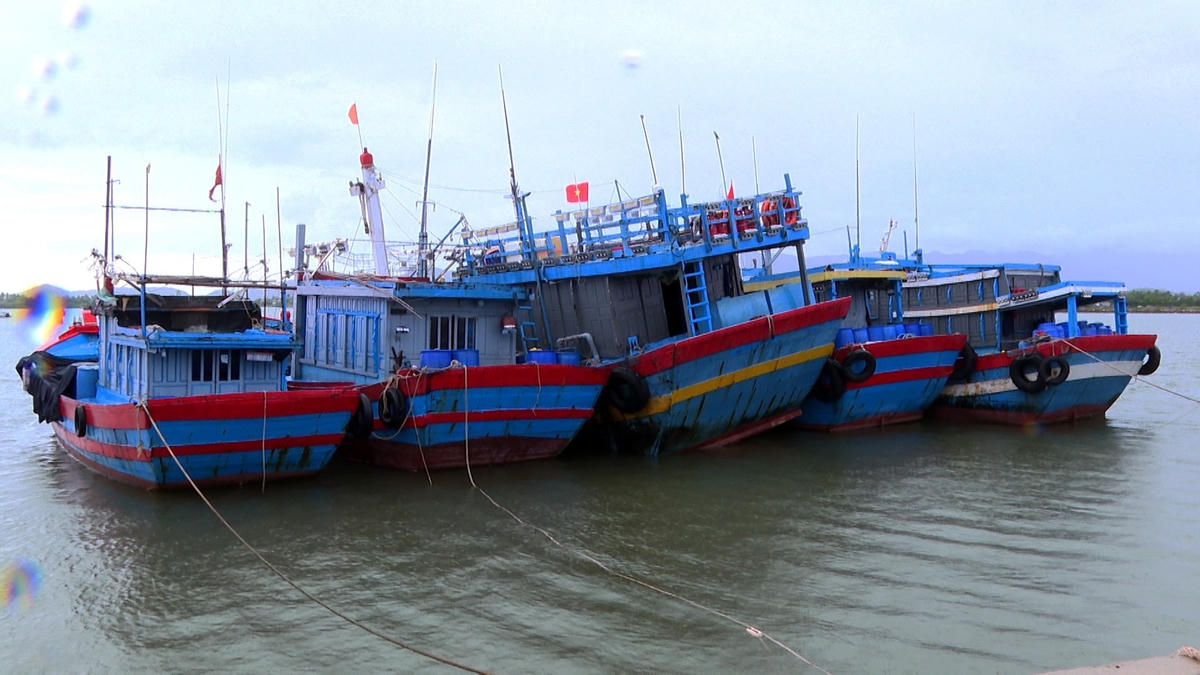 Tàu thuyền vào neo đậu tại bến cảng Kỳ Hà để tránh ATNĐ.
