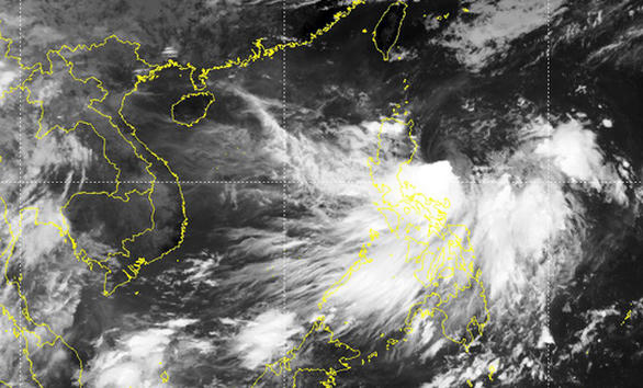 Ảnh mây vệ tinh cho thấy vùng mây bao trùm đảo Luzon (Philippines). Ảnh:tuoitre.vn