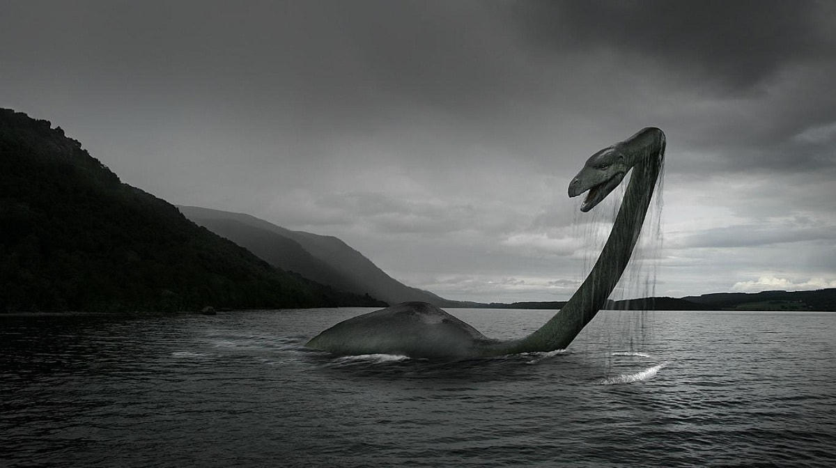 Một hình dung về quái vật hồ Loch Ness.  