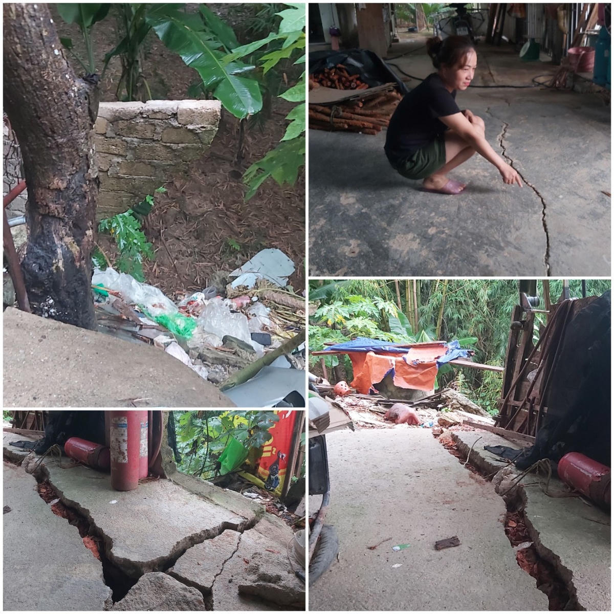 Tình trạng sạt lở đất ở, nứt nẻ nhà cửa xảy ra gần 5 năm qua, khiến hàng chục hộ dân bản Minh Tiến, xã Châu Tiến lo lắng.