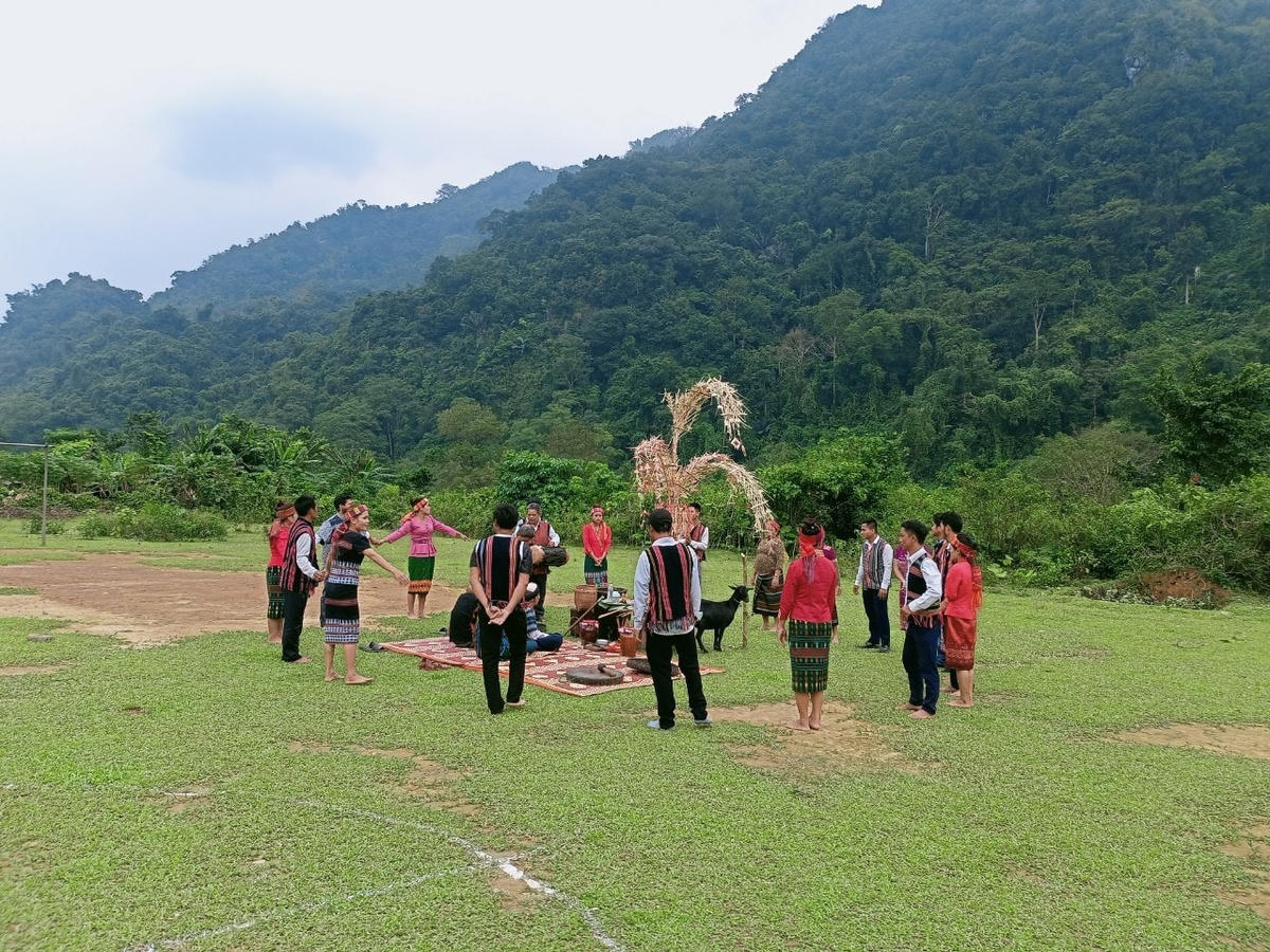 Lễ hội mừng cơm mới của bà con Bru - Vân Kiều, xã Ngân Thủy, huyện Lệ Thủy (Quảng Bình). Ảnh: Thanh Phương.