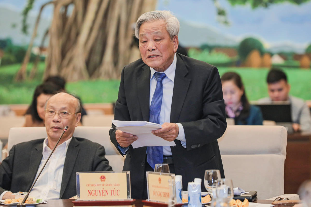 Ông Nguyễn Túc, Ủy viên Đoàn Chủ tịch UBTƯ MTTQ Việt Nam phát biểu. Ảnh: Quang Vinh.
