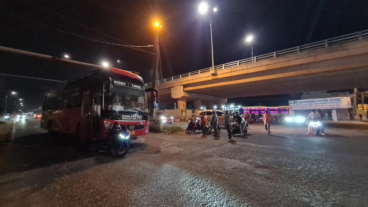 Hiện trường vụ tai nạn giao thông ngày 22/2/2022 làm 1 người phụ nữ tử vong. Ảnh: CTV.